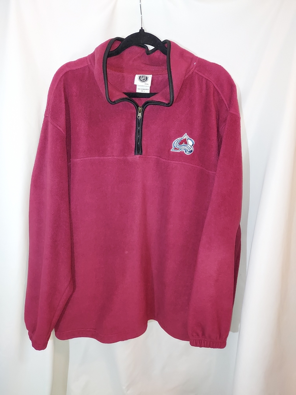 Vintage 90s Colorado Avalanche NHL Genuine Merchandise 1/4 Zip Fleece Pullover L